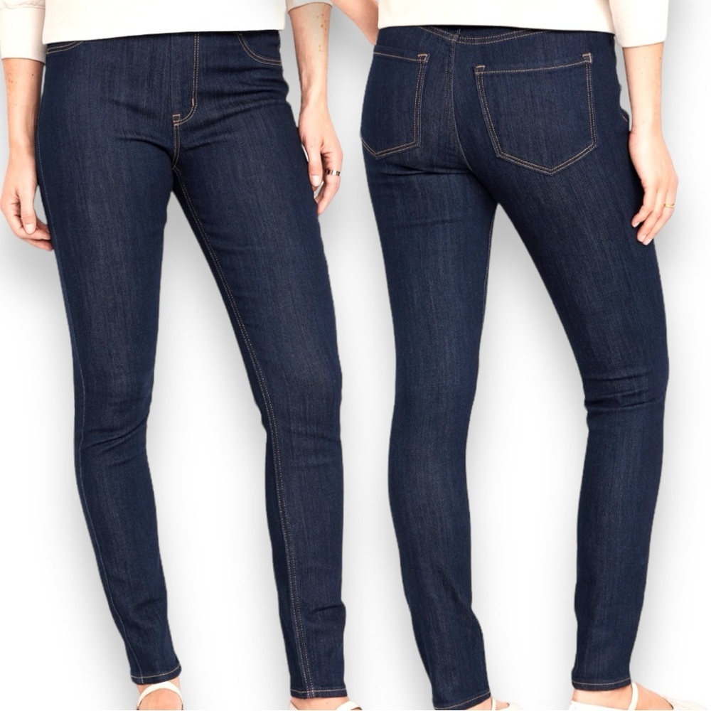 Old Navy Size 8 Pull On Super Skinny Mid-Rise Blue Jeans